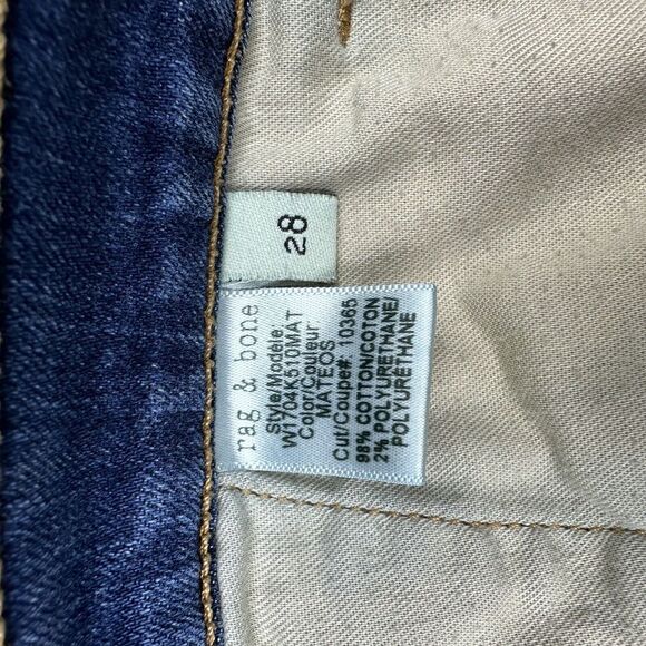 Rag & Bone Blue Matces Women's Jeans Size 28 Cropped Medium Wash Distressed - Picture 13 of 13